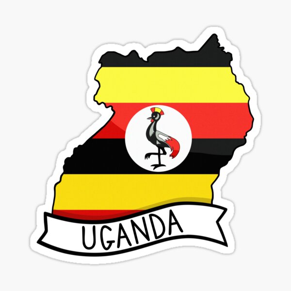 Item preview, Uganda Flag Map Sticker designed and sold by Drawingvild.