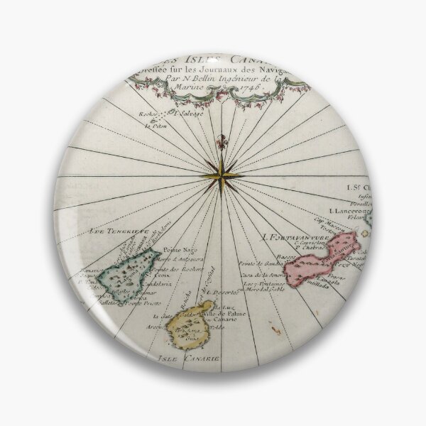 Item preview, Vintage Canary Islands Map (1757) designed and sold by BravuraMedia.