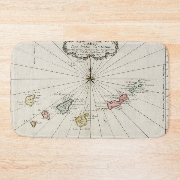 Item preview, Vintage Canary Islands Map (1757) designed and sold by BravuraMedia.