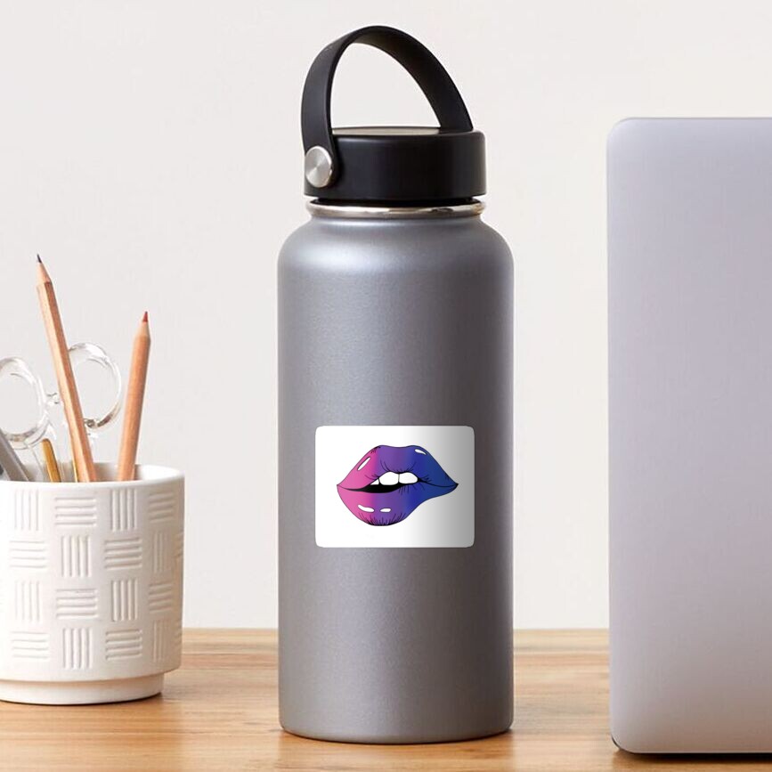 Bi Pride Lips Sticker For Sale By Aletheabradford Redbubble