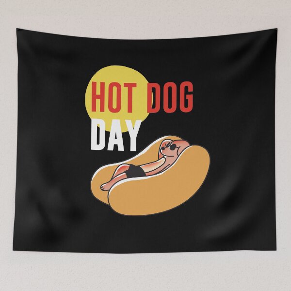 Item preview, Hot Dog Day - Black background designed and sold by crismk.