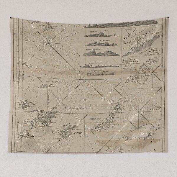 Item preview, Vintage Canary Islands Map (1775) designed and sold by BravuraMedia.