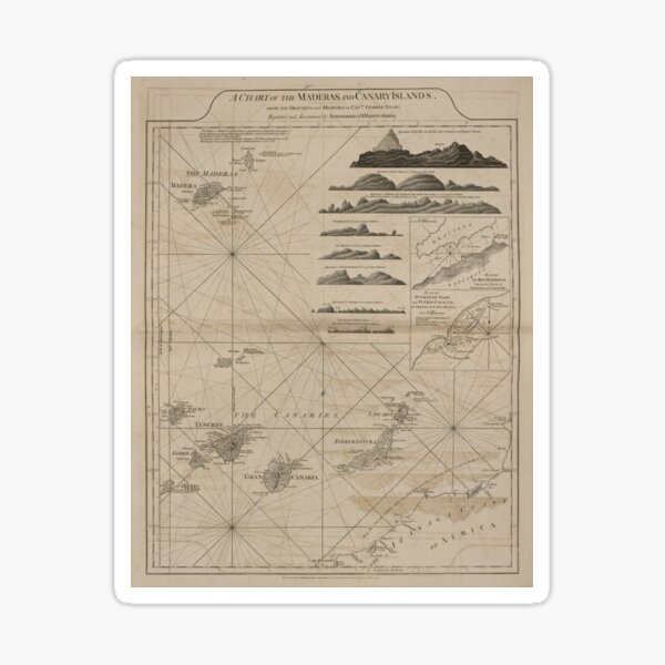 Item preview, Vintage Canary Islands Map (1775) designed and sold by BravuraMedia.