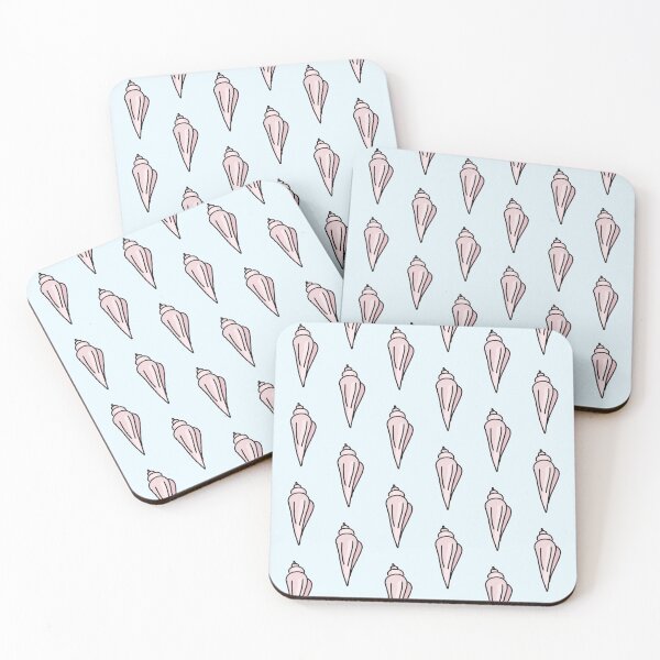Item preview, Pastel Pink and Blue Seashell Boho Doodle Art Digital Drawing designed and sold by emilyunderworld.