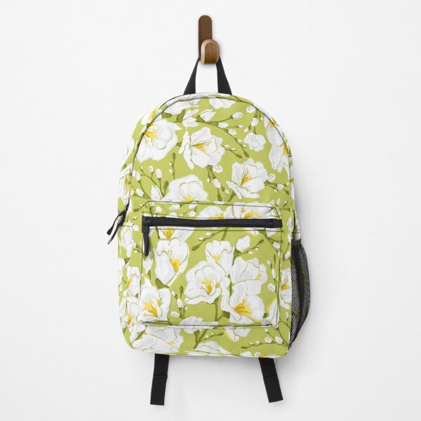 Item preview, White freesia on a green background. designed and sold by lents.