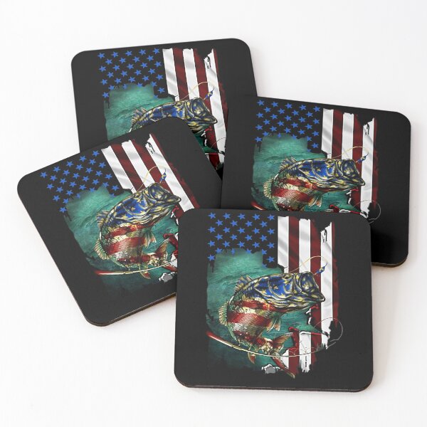 Item preview, bass fishing american flag 4th of july designed and sold by BRONZELBTAYLOR.