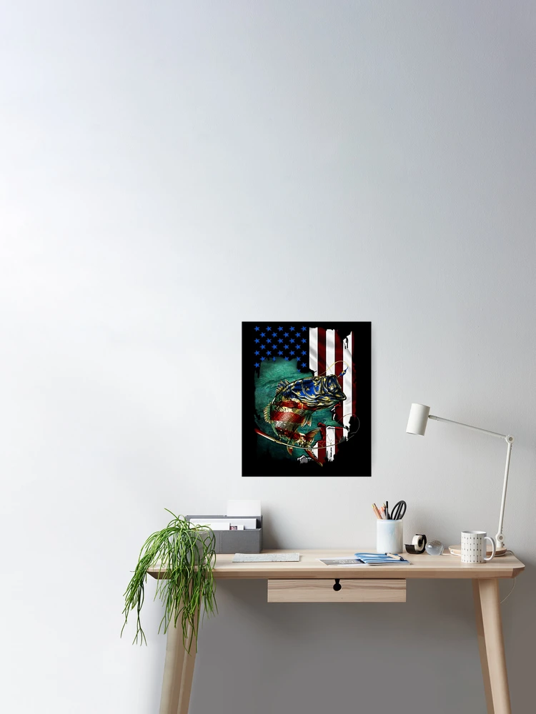 bass fishing american flag 4th of july Art Board Print for Sale by  BRONZELBTAYLOR