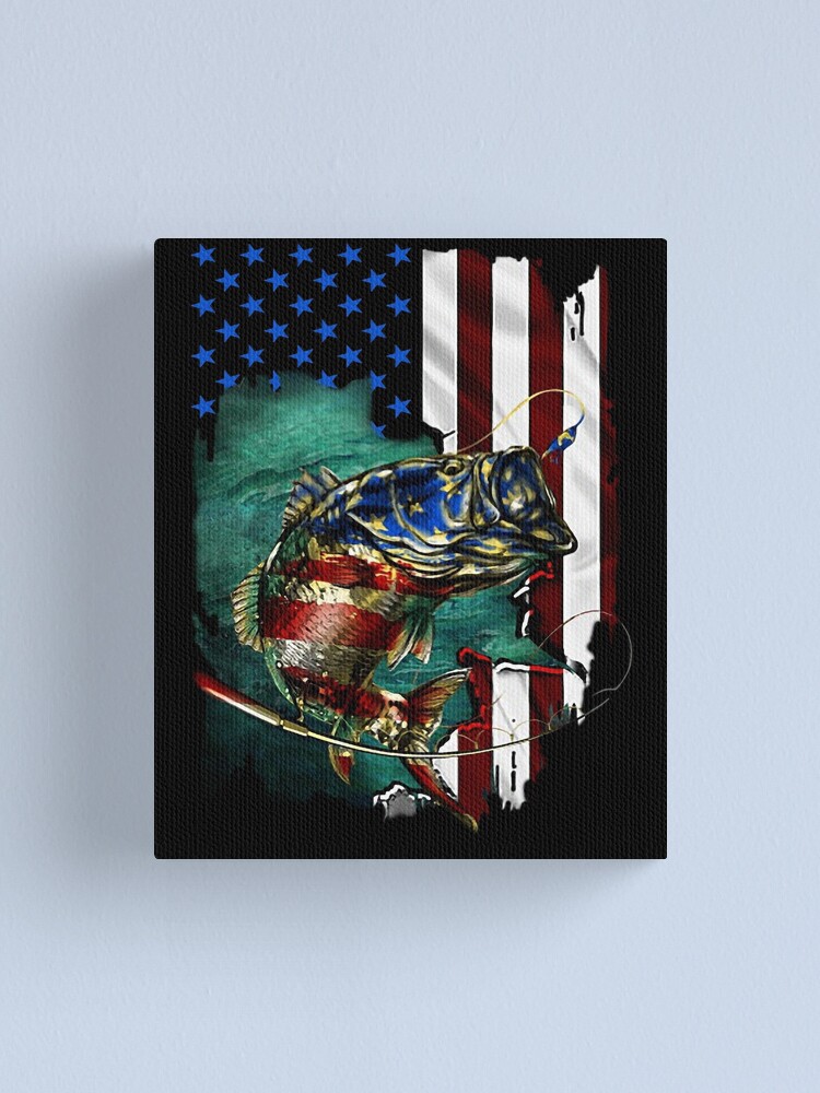 bass fishing american flag 4th of july | Art Board Print