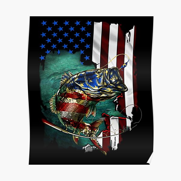 Download American Flag Bass Fish Wall Art Redbubble