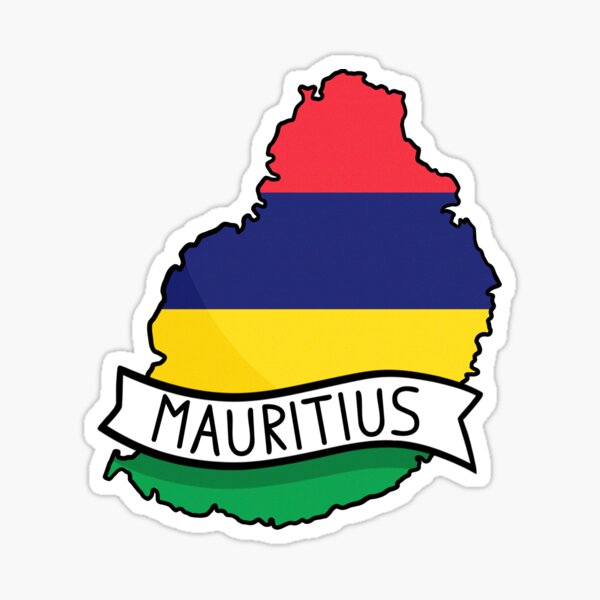 Mauritius Flag Map Sticker Sticker