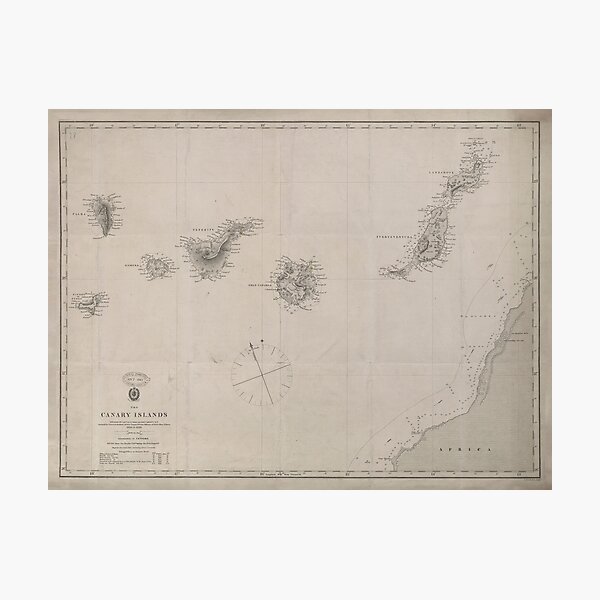 Item preview, Vintage Canary Islands Map (1775) designed and sold by BravuraMedia.