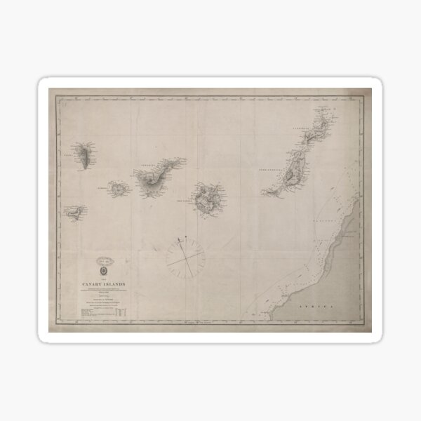 Item preview, Vintage Canary Islands Map (1775) designed and sold by BravuraMedia.