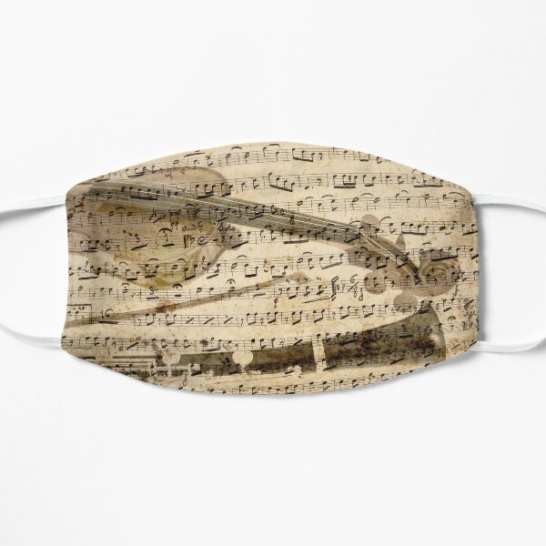 Fond de note de musique violon et clarinette Masque sans plis