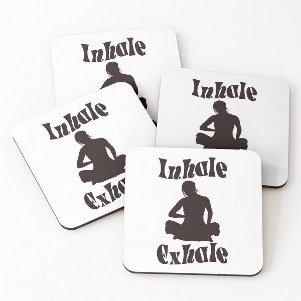 Item preview, Inhale Exhale (Meditating Woman • Yoga Addict • Vintage Funky Groovy Design) designed and sold by SassyClassyMe.
