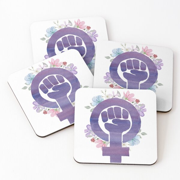 Item preview, Floral Radical Feminist Power Fist Venus Purple Watercolor  designed and sold by XXRebellion.