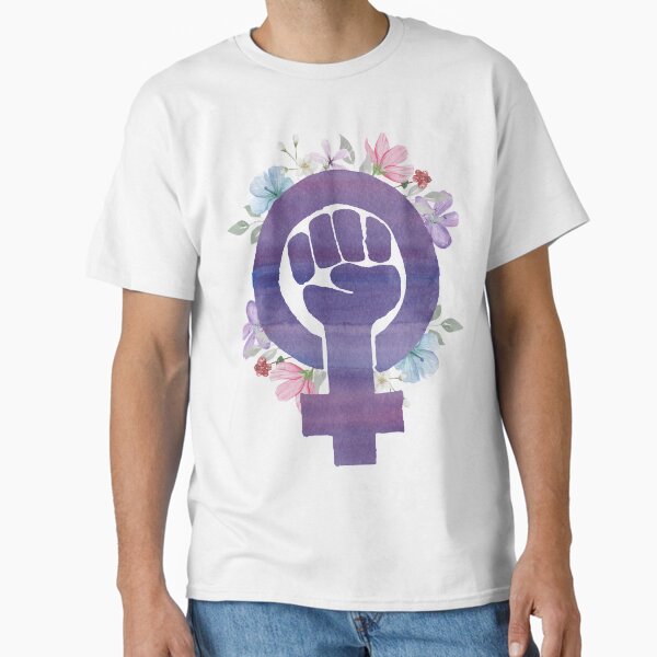 Aperçu de l'œuvre Floral Radical Féministe Power Fist Vénus Violet Aquarelle créée et vendue par XXRebellion.