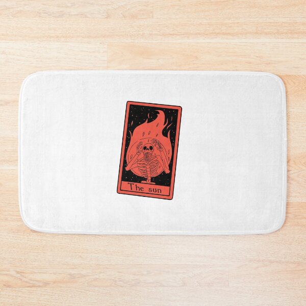 Item preview, red aesthetic tarot card the sun skeleton design designed and sold by Jenny Romeril.