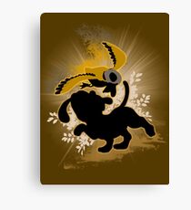 Super Smash Bros. Brown Duck Hunt Dog Silhouette Canvas Print
