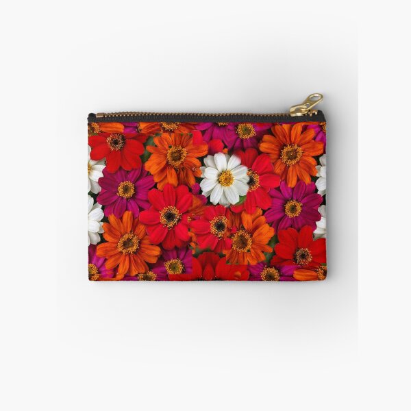 Item preview, WHITE & ORANGE-PURPLE ZINNIA GARDEN designed and sold by sharlesart.