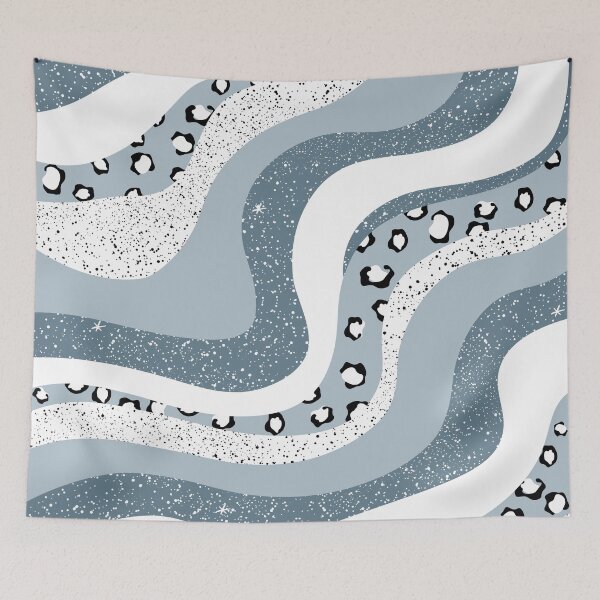 Item preview, Modern Groovy Design Aesthetic Galaxy Waves Blue designed and sold by OkihanaShop.