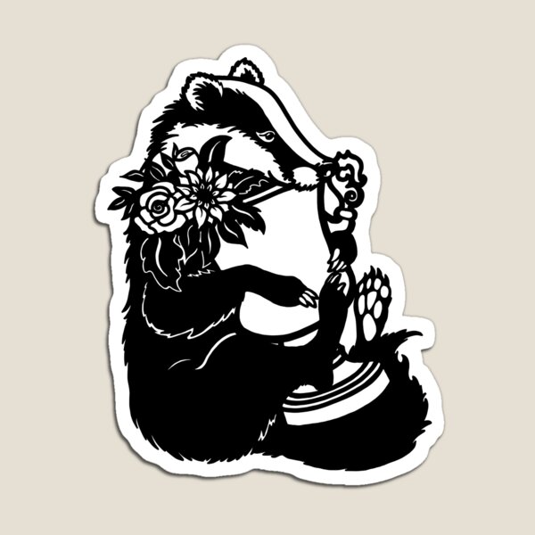 Badger with cup Magnet