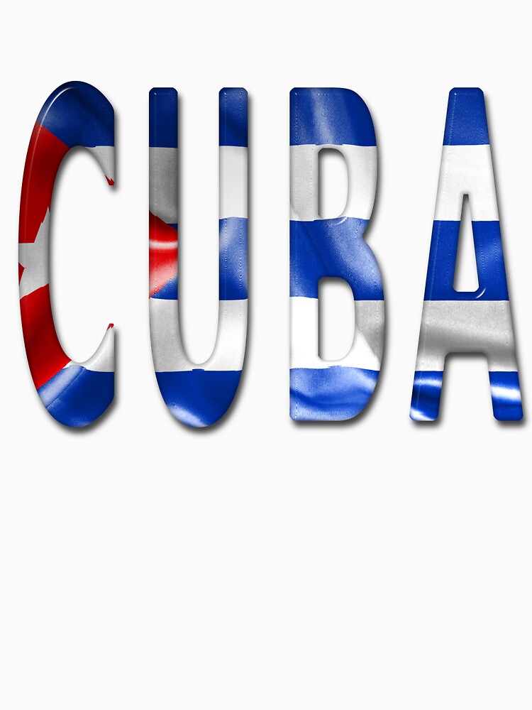 "Cuba Word With Flag Texture" T-shirt By MarkUK97 | Redbubble