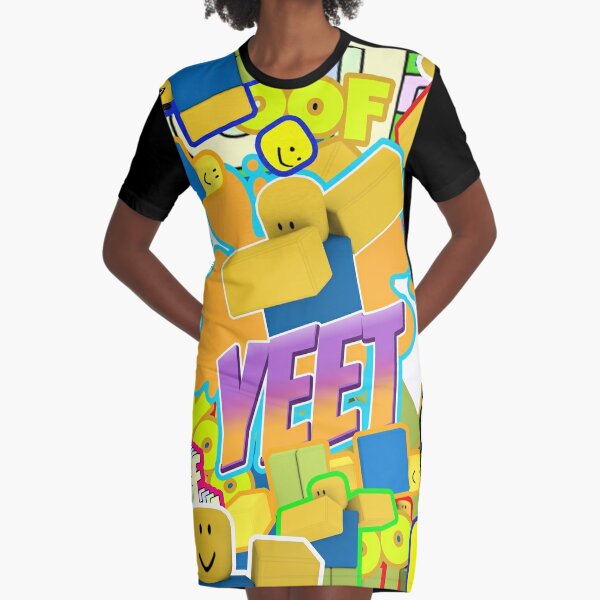 Roblox Memes Pattern All The Noobs Oof Yeet Dab Dabbing Do You Are Have Stupid Smug Dance Graphic T Shirt Dress By Smoothnoob Redbubble - roblox bandage shirt