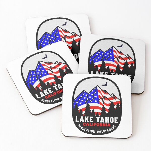 Aperçu de l'œuvre Lac Tahoe Californie Désolation Désert Ski Ski Montagnes Patriotique créée et vendue par DESTINATIONS DECAL DOS.