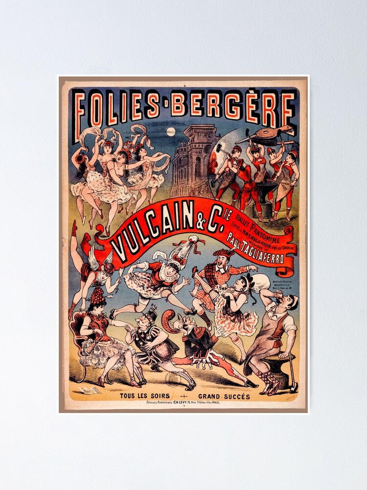 Paris Musees Folies Bergere Vulcain Ballet Pantomine Poster By Citizenawear Redbubble