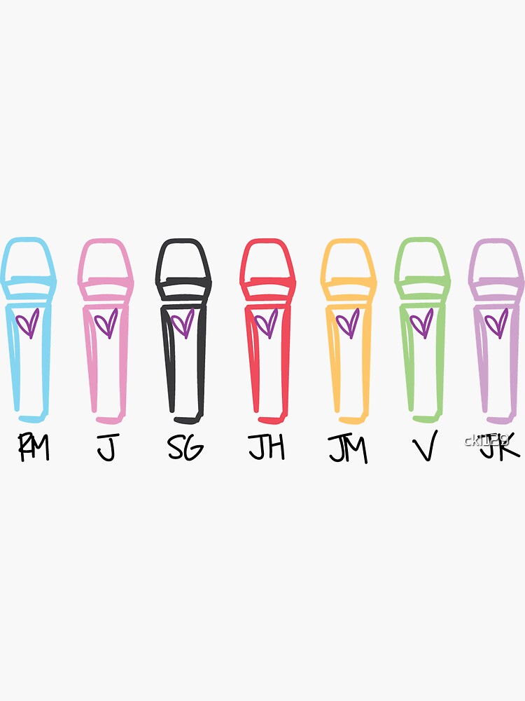 "BTS microphones " Sticker for Sale by ckl129 Redbubble
