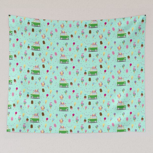 Item preview, Ice cream Truck Game - Light blue background designed and sold by AnaGomesDesign.