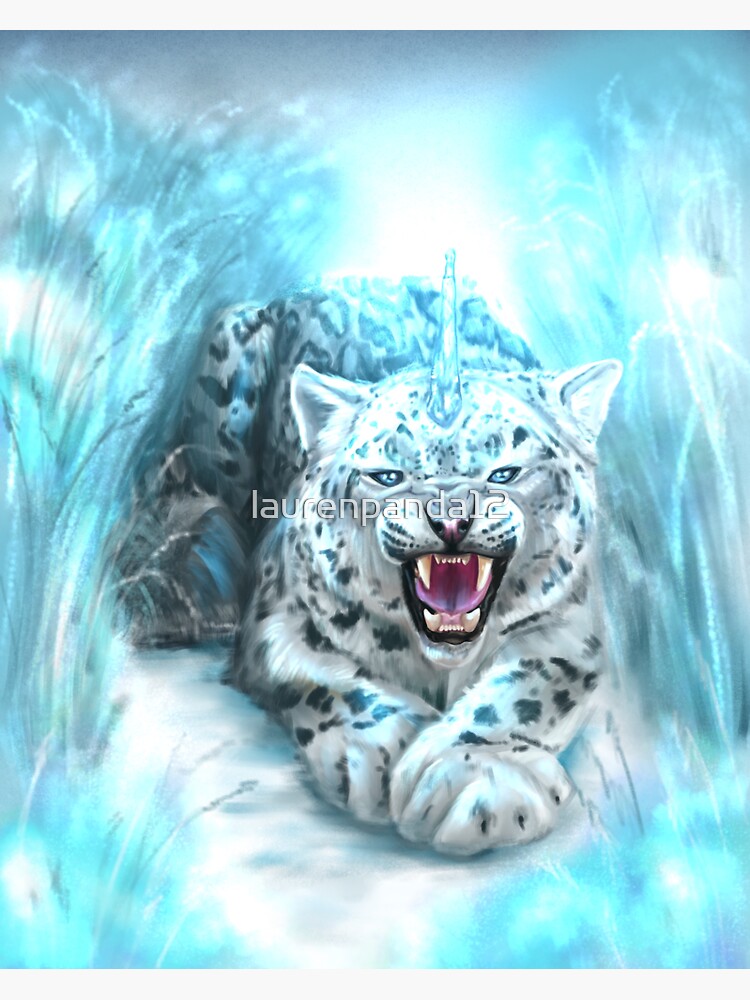 "Neon Snow Leopard" Sticker for Sale by laurenpanda12 | Redbubble