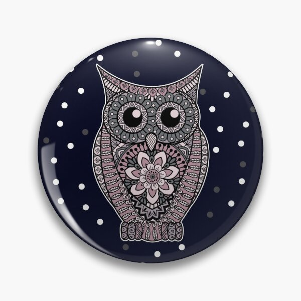 Item preview, Owl Zentangle in Shades of Pink And Grey designed and sold by madtoyman.