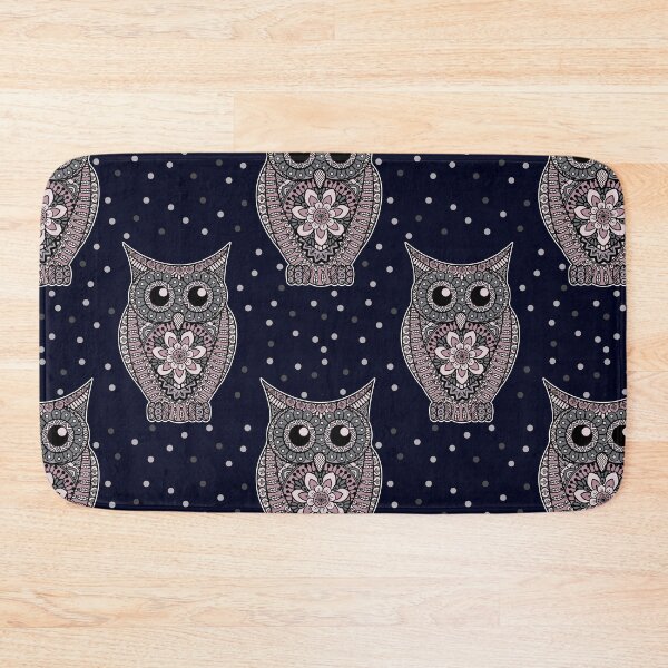 Item preview, Owl Zentangle in Shades of Pink And Grey designed and sold by madtoyman.