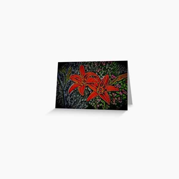 Nightblooming Daylily Flowers Greeting Card