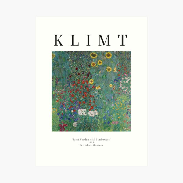 Cottage Garden With Sunflowers - Gustav Klimt - Exhibition Poster Art Print