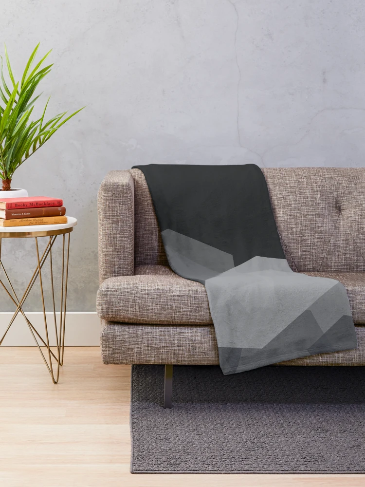 Thumbnail 2 of 6, Throw Blanket, Gray Geometric Abstract Pattern designed and sold by Brushedinbold.