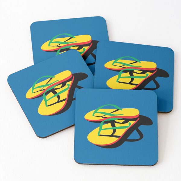 Item preview, Flip flops Pop Art on blue designed and sold by JillBusbyArt.