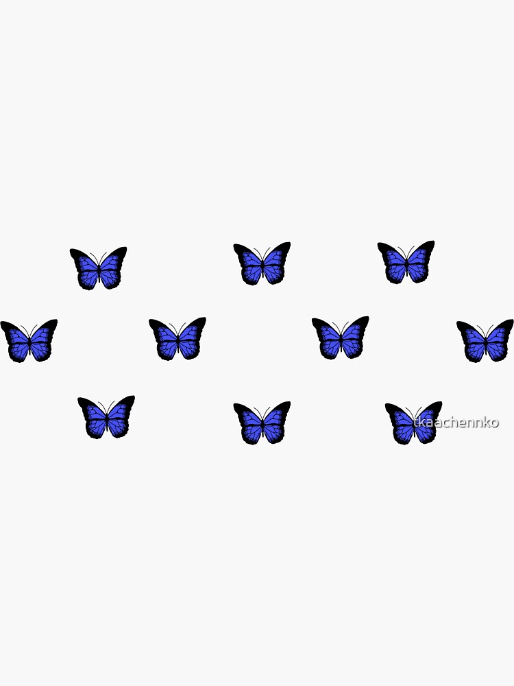 "Bright Blue Butterflies" Sticker by tkaachennko Redbubble
