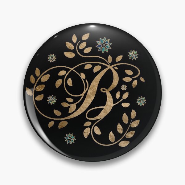 Artikelvorschau, Luxuriöses goldenes Kalligraphiemonogramm mit Buchstabe B. entworfen und verkauft von k9printart.