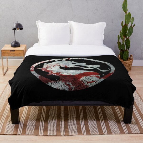 Mortal Kombat - Vintage Silver Throw Blanket