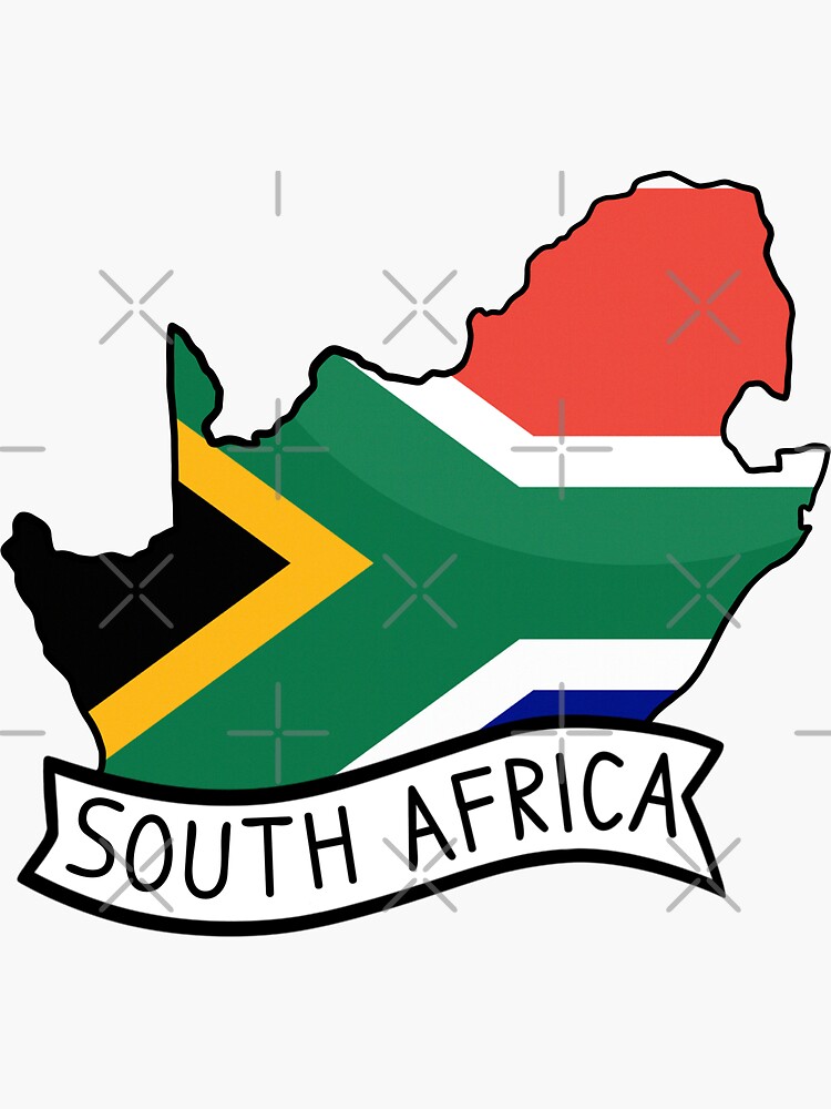 "South Africa Flag Map Sticker" Sticker for Sale by Drawingvild Redbubble