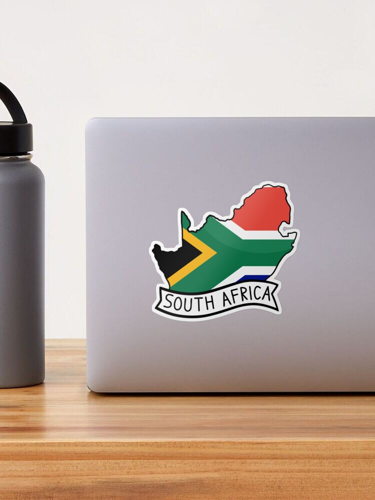South Africa Map-Flag Bumper Sticker - 4.3 Inch Vinyl Decal For Cars, Windows, And Laptops