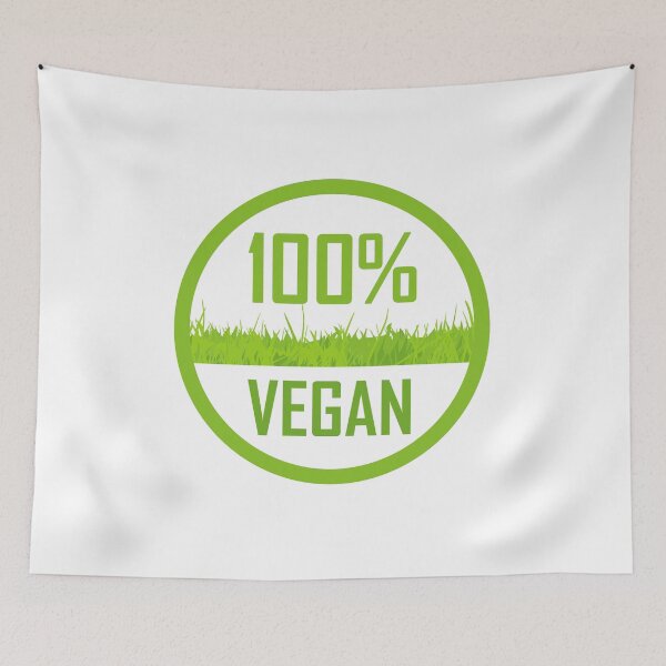 Item preview, 100 percent Vegan food logo stamp with text and numeral designed and sold by Shawlin Islam.