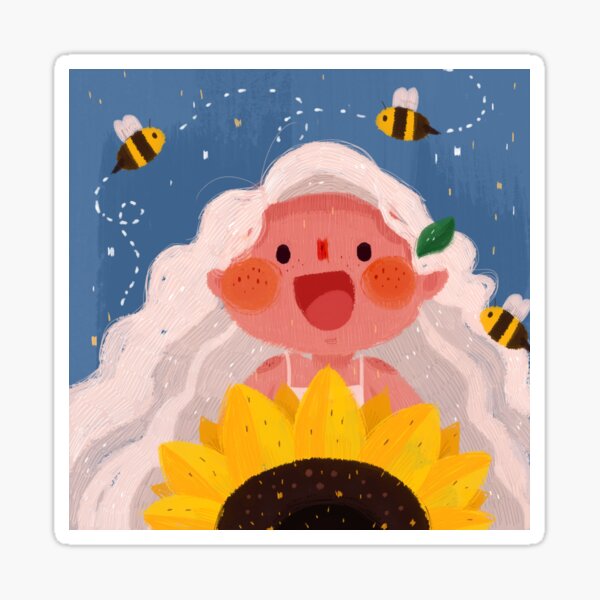 It's summer time for sunflower to bloom Sticker