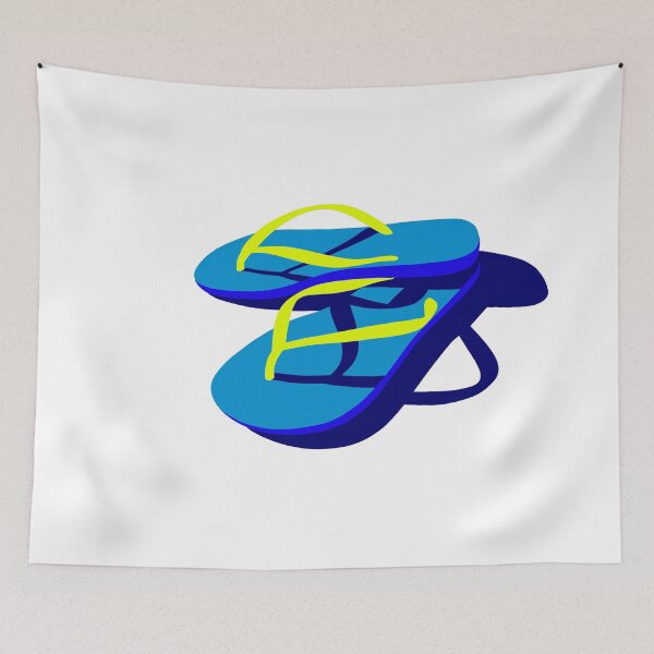 Item preview, Flip flops Pop Art blue designed and sold by JillBusbyArt.