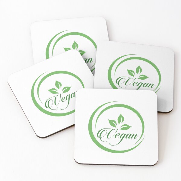 Item preview, Vegan cursive text symbol with green leaves for organic Vegetarian friendly diet- Universal vegetarian symbol designed and sold by Shawlin Islam.