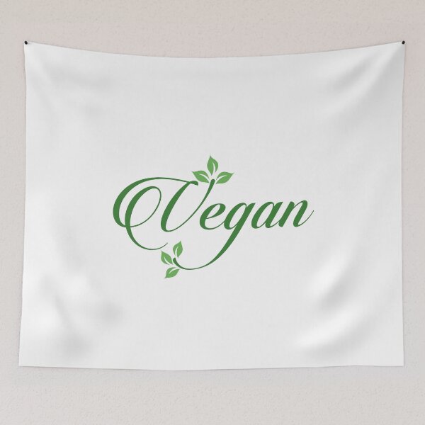Item preview, Vegan calligraphy with green leaves for organic Vegetarian friendly diet- Universal vegetarian symbol designed and sold by Shawlin Islam.
