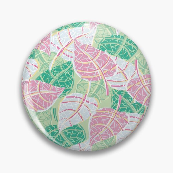 Item preview, variegated foliage pattern in pink white and green designed and sold by rysunki-malunki.
