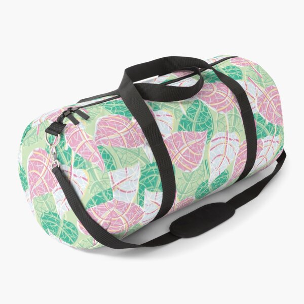 Item preview, variegated foliage pattern in pink white and green designed and sold by rysunki-malunki.